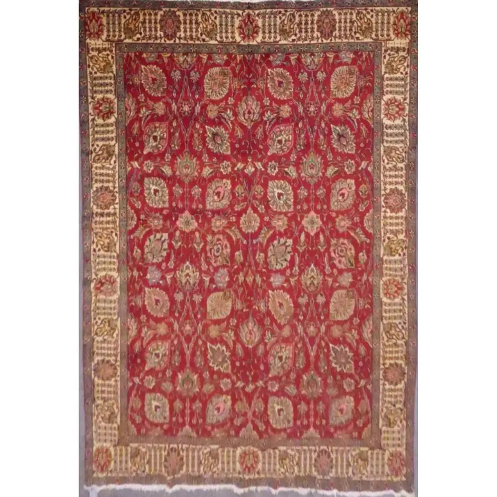 One Of The Kind Persian Tabriz Rug 12'8" x 8'0" zandirugs